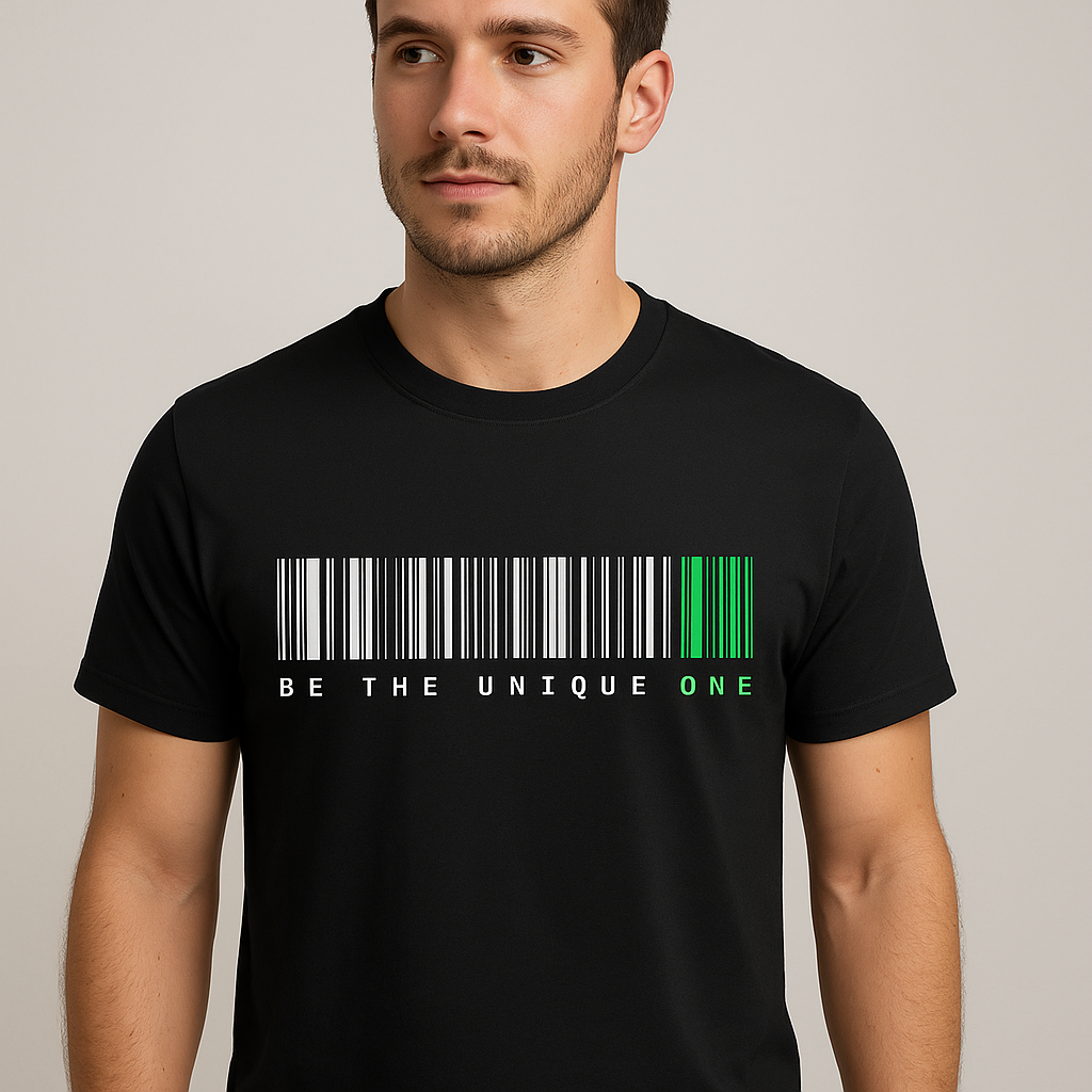 Be The Unique One – Barcode Graphic T-Shirt