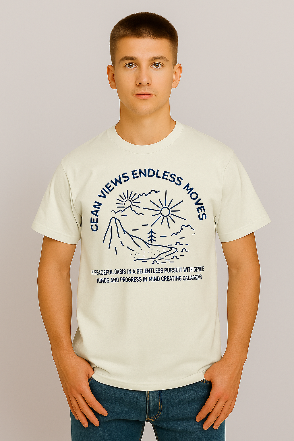 Ocean Views Endless Moves T-Shirt - Cream