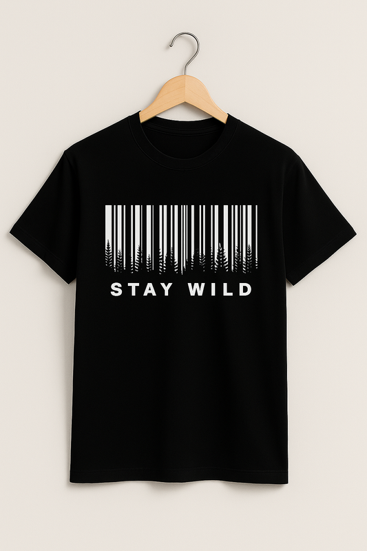 Stay Wild Barcode Forest Graphic T-Shirt – Luxe Harbour