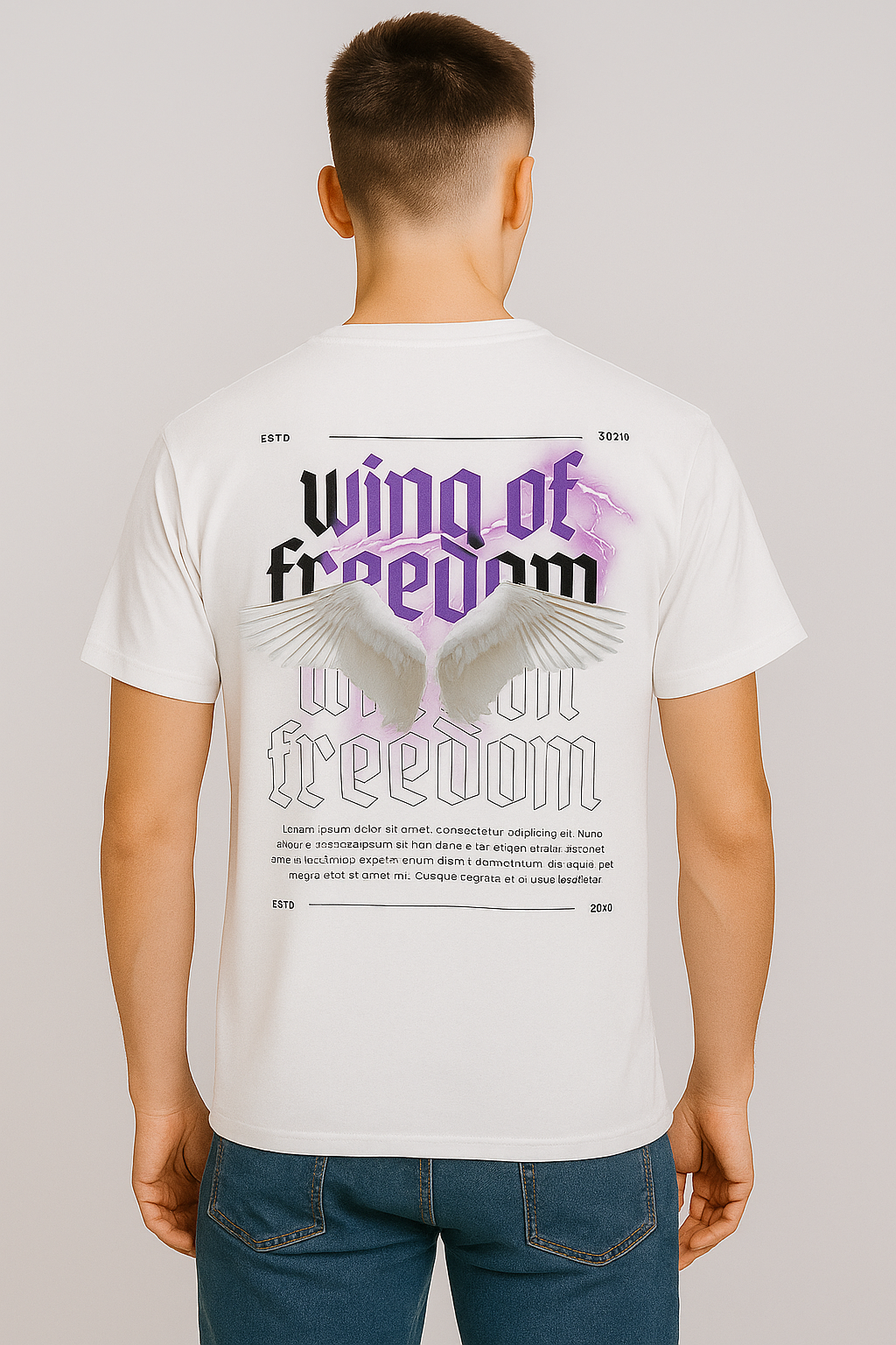 Wings of Freedom Graphic Tee – White Edition